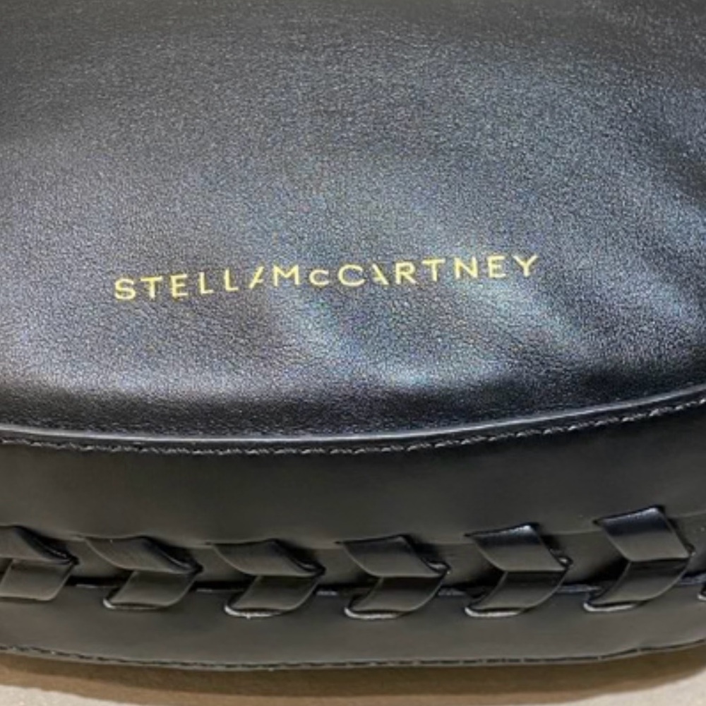 NWOT Stella McCartney Black Braided Shoulder Hobo Bag - Picture 3 of 9